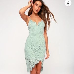 Mint Blue Lace Bodycon Dress